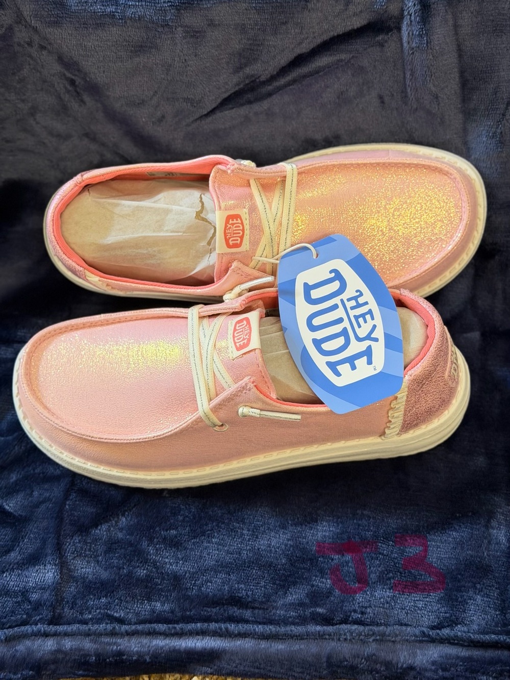 Hey Dude Kids Pink Iridescent Sneakers